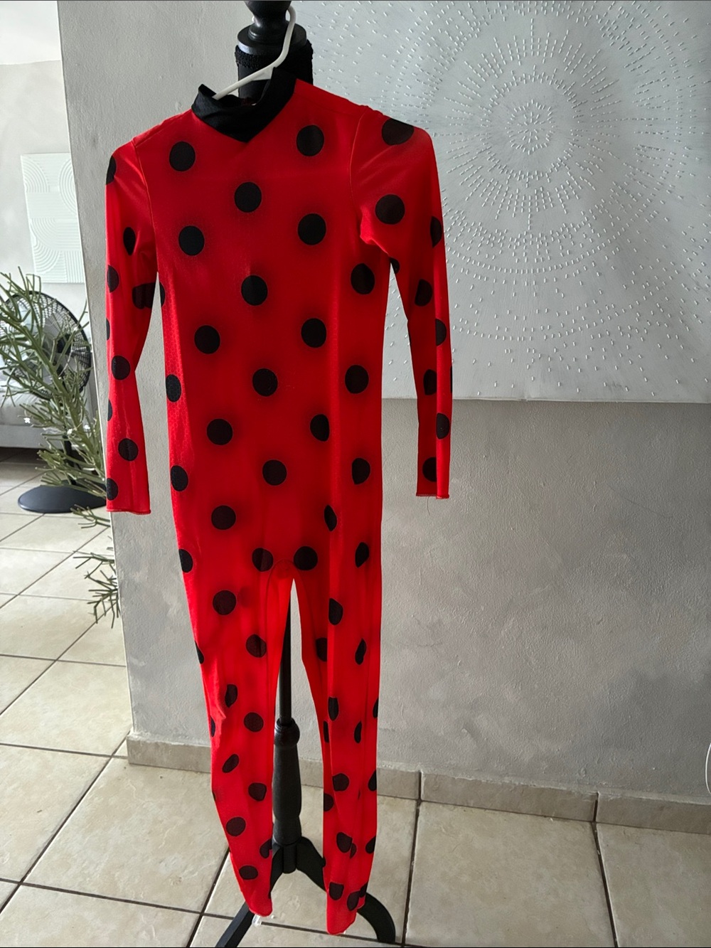 Red and Black Polka Dot Kids Costume Bodysuit - Classic Ladybug Style